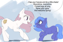 Size: 1280x853 | Tagged: safe, artist:silfoe, princess celestia, princess luna, earth pony, pony, blank flank, cewestia, cute, cutelestia, dialogue, duo, earth pony celestia, earth pony luna, eye contact, female, filly, freckles, looking at each other, lunabetes, open mouth, open smile, pink-mane celestia, race swap, royal sisters, royal sketchbook, silfoe is trying to murder us, simple background, sisters, smiling, smiling at each other, sunshine sunshine, woona, younger