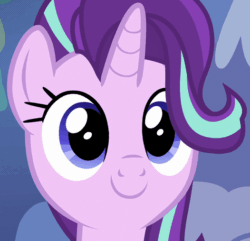 Size: 526x508 | Tagged: safe, screencap, starlight glimmer, pony, unicorn, every little thing she does, animated, blinking, c:, cute, female, gif, glimmerbetes, happy, mare, smiling, solo