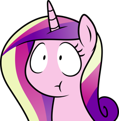 Size: 4928x5000 | Tagged: safe, artist:slb94, artist:strangerdanger, princess cadance, alicorn, pony, :t, absurd resolution, frown, no nose, simple background, solo, transparent background, vector, wide eyes