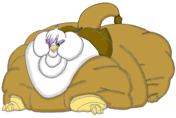 Size: 1280x861 | Tagged: safe, artist:calorie, gilda, griffon, colored, fat, gildough, morbidly obese, obese, solo