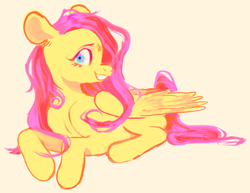 Size: 1384x1066 | Tagged: safe, artist:shmegeggy, fluttershy, pegasus, pony, female, mare, prone, solo