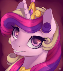 Size: 1280x1434 | Tagged: safe, artist:evehly, derpibooru import, princess cadance, alicorn, pony, bust, close-up, colored pupils, female, looking at you, mare, portrait, smiling, solo