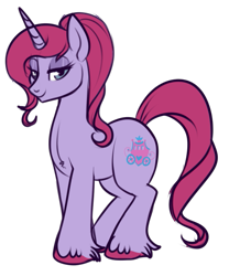 Size: 483x580 | Tagged: safe, artist:lulubell, derpibooru import, pony, unicorn, g1, female, g1 to g4, generation leap, mare, princess royal purple, simple background, solo, transparent background