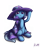 Size: 3244x4054 | Tagged: safe, artist:inowiseei, derpibooru import, trixie, pony, unicorn, female, mare, solo, trixie's cape, trixie's hat