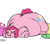 Size: 900x800 | Tagged: safe, artist:redintravenous, pinkie pie, earth pony, pony, belly, cake, fat, impossibly large butt, impossibly wide hips, morbidly obese, obese, piggy pie, plot, prone, pudgy pie, solo, tongue out, wide hips