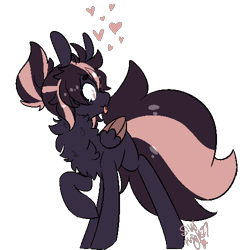 Size: 500x500 | Tagged: safe, artist:silverknight27, oc, oc only, oc:silver rose, chest fluff, heart, pixel art, simple background, solo, tongue out