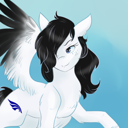 Size: 1280x1280 | Tagged: safe, artist:aude-okami, oc, oc only, oc:lamika, pegasus, pony, cute, freckles, solo