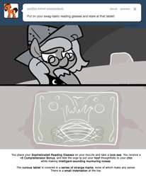 Size: 666x809 | Tagged: safe, artist:egophiliac, princess luna, alicorn, pony, cartographer's cap, cute, filly, glasses, hat, monochrome, moonstuck, solo, tablet, tumblr, woona, younger