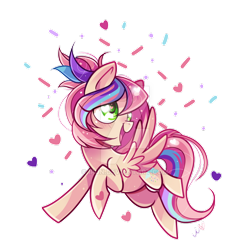 Size: 800x800 | Tagged: safe, artist:ipun, oc, oc only, oc:sweet skies, pegasus, pony, heart eyes, simple background, solo, transparent background, watermark, wingding eyes