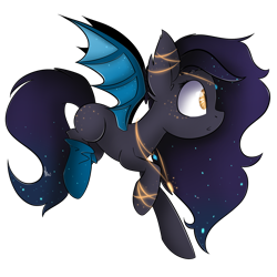 Size: 2048x2048 | Tagged: safe, artist:vanillashineart, oc, oc only, oc:crystalline downpour, bat pony, pony, clothes, ethereal mane, jewelry, necklace, socks, solo, starry mane