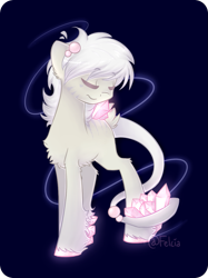 Size: 813x1089 | Tagged: safe, artist:felcia, oc, oc only, original species, crystal, eyes closed, solo