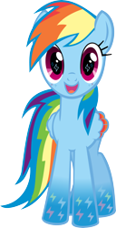 Size: 3103x6075 | Tagged: safe, artist:meganlovesangrybirds, rainbow dash, pegasus, pony, cute, rainbow power, rainbow power-ified, simple background, solo, transparent background, vector