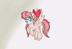 Size: 3500x2400 | Tagged: safe, artist:ideltavelocity, angel wings, pegasus, pony, top bolt, bow, chest fluff, flying, hair bow, looking at you, no pupils, simple background, smiling, solo, white background
