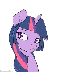 Size: 900x1125 | Tagged: safe, artist:alasou, derpibooru import, twilight sparkle, twilight sparkle (alicorn), alicorn, pony, pouting, solo