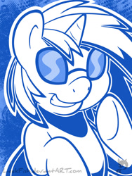 Size: 1024x1365 | Tagged: safe, artist:abbystarling, dj pon-3, vinyl scratch, pony, unicorn, monochrome, solo