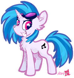 Size: 600x632 | Tagged: safe, artist:namiwami, dj pon-3, vinyl scratch, pony, unicorn, chest fluff, solo