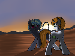 Size: 1957x1467 | Tagged: safe, artist:neuro, oc, oc only, oc:littlepip, oc:malice, pony, unicorn, fallout equestria, fallout equestria: wasteland economics, fanfic, fanfic art, female, horn, mare, wasteland