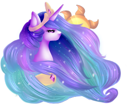 Size: 2546x2100 | Tagged: safe, artist:bambudess, artist:xkittyblue, derpibooru import, princess celestia, alicorn, pony, collaboration, solo