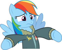 Size: 4407x3582 | Tagged: safe, artist:adog0718, rainbow dash, pegasus, pony, top bolt, absurd resolution, bomber jacket, simple background, solo, transparent background, vector