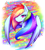 Size: 2238x2505 | Tagged: safe, artist:kousagi-hime, rainbow dash, pegasus, pony, smiling, solo, spread wings