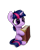 Size: 1064x1329 | Tagged: safe, artist:inowiseei, derpibooru import, twilight sparkle, book, ear fluff, filly, filly twilight sparkle, solo, starry eyes, wingding eyes