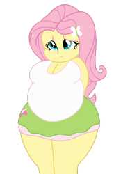 Size: 744x1052 | Tagged: safe, artist:shitigal-artust, fluttershy, equestria girls, bbw, belly, breasts, cleavage, fat, fattershy, female, hootershy, obese, simple background, solo, transparent background, vector, wide hips