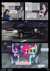 Size: 2480x3508 | Tagged: safe, artist:duop-qoub, derpibooru import, pinkie pie, rainbow dash, twilight sparkle, oc, anthro, earth pony, pegasus, unicorn, comic:anomaly11, car, chevrolet, chevrolet suburban, comic