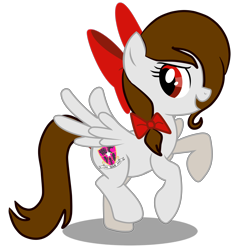 Size: 6150x6150 | Tagged: safe, artist:rsa.fim, oc, oc only, oc:whisper hope, pegasus, pony, absurd resolution, bow, hoofy-kicks, mexican, red eyes, solo, standing, standing on one leg, unitárium