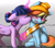 Size: 4800x4200 | Tagged: safe, artist:captainpudgemuffin, rainbow dash, twilight sparkle, twilight sparkle (alicorn), alicorn, pegasus, pony, absurd resolution, alternate hairstyle, blushing, captainpudgemuffin is trying to murder us, clothes, cute, dashabetes, female, floppy ears, fluffy, hair bun, hat, kissing, lesbian, levitation, magic, one eye closed, open mouth, raised hoof, scarf, shipping, sitting, squishy cheeks, telekinesis, twiabetes, twidash, wink