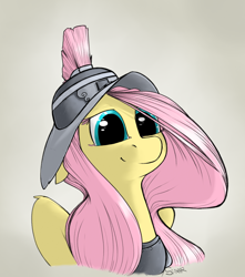 Size: 1020x1154 | Tagged: safe, artist:sinrar, derpibooru import, fluttershy, private pansy, pegasus, pony, armor, solo