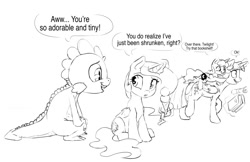 Size: 1280x828 | Tagged: safe, artist:silfoe, derpibooru import, princess celestia, princess luna, spike, twilight sparkle, twilight sparkle (alicorn), alicorn, dragon, pony, age regression, book, cewestia, cute, dialogue, filly, food, grayscale, ice cream, levitation, magic, monochrome, royal sketchbook, speech bubble, telekinesis, twilight snapple, woona