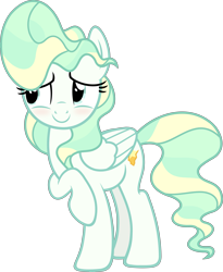 Size: 4925x6000 | Tagged: safe, artist:slb94, vapor trail, pegasus, pony, top bolt, absurd resolution, blushing, cute, female, mare, raised hoof, simple background, solo, transparent background, vaporbetes, vector