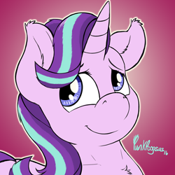 Size: 1000x1000 | Tagged: safe, artist:punk-pegasus, starlight glimmer, pony, unicorn, female, gradient background, horn, mare, solo, two toned mane