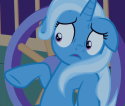 Size: 598x508 | Tagged: safe, screencap, trixie, pony, to where and back again, animated, floppy ears, frightened, gif, loop, scared, solo