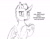 Size: 1280x989 | Tagged: safe, artist:silfoe, derpibooru import, oc, oc only, oc:pterus, bat pony, pony, adopted offspring, apple, black and white, dialogue, eating, fangs, food, grayscale, looking at you, monochrome, other royal book, parent:princess luna, parent:twilight sparkle, parents:twiluna, royal sketchbook, simple background, sketch, speech bubble, white background