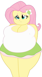 Size: 1205x2215 | Tagged: safe, artist:shitigal-artust, fluttershy, equestria girls, bbw, breasts, cleavage, fat, fattershy, female, hootershy, obese, simple background, solo, transparent background, vector