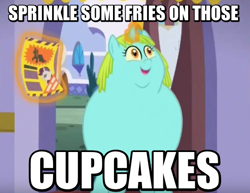 Size: 542x419 | Tagged: safe, edit, edited screencap, screencap, whoa nelly, canterlot boutique, explicit source, fat, image macro, incidental pony, meme, murica, obese, patton oswalt, solo, werewolves and lollipops