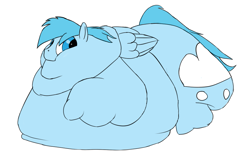 Size: 917x599 | Tagged: safe, artist:astr0zone, artist:chloride cull, oc, oc only, oc:chloride cull, pegasus, pony, bhm, blob, fat, male, morbidly obese, obese, solo