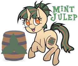 Size: 506x433 | Tagged: safe, artist:matteglaze, oc, oc only, oc:mint julep, pony, unicorn, cutie mark, jumping, simple background, solo, transparent background