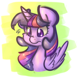 Size: 1280x1286 | Tagged: safe, artist:leadhooves, twilight sparkle, twilight sparkle (alicorn), alicorn, pony, bust, solo