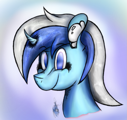 Size: 741x703 | Tagged: safe, artist:colgreat, minuette, pony, unicorn, blue coat, female, horn, mare, solo, two toned mane