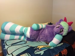 Size: 1024x768 | Tagged: safe, artist:midnightrushpony, flitter, human, clothes, costume, draw me like one of your french girls, fursuit, irl, irl human, photo, socks, solo, striped socks