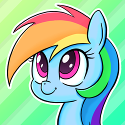 Size: 1500x1500 | Tagged: safe, artist:mrtankhill, rainbow dash, pegasus, pony, bust, cute, dashabetes, portrait, solo