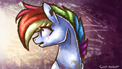 Size: 816x460 | Tagged: safe, artist:twixyamber, rainbow dash, pegasus, pony, alternate timeline, apocalypse dash, crystal war timeline, scar, solo