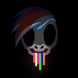 Size: 2000x2000 | Tagged: safe, artist:matthewboyz, rainbow dash, pegasus, pony, bone, bust, colored, night, open mouth, portrait, simple background, skeleton, solo