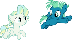 Size: 14814x8434 | Tagged: safe, artist:cyanlightning, sky stinger, vapor trail, top bolt, .svg available, absurd resolution, colt, filly, simple background, transparent background, vector