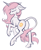 Size: 500x616 | Tagged: safe, artist:hioshiru, derpibooru import, princess celestia, classical unicorn, pony, unicorn, eyes closed, floppy ears, leonine tail, pink-mane celestia, plot, race swap, raised hoof, raised leg, simple background, solo, sunbutt, underhoof, unshorn fetlocks, white background, younger