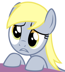 Size: 3254x3595 | Tagged: safe, artist:greenmachine987, derpy hooves, pegasus, pony, slice of life (episode), bust, cute, derpabetes, female, mare, simple background, solo, transparent background, vector, worried