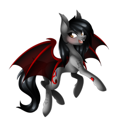 Size: 3000x3000 | Tagged: safe, artist:scarlet-spectrum, oc, oc only, oc:scarlet spectrum, bat pony, pony, open mouth, simple background, solo, transparent background