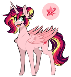 Size: 1023x1120 | Tagged: safe, artist:mindyou, oc, oc only, oc:horizon glow, alicorn, pony, alicorn oc, magical lesbian spawn, offspring, parent:sunset shimmer, parent:twilight sparkle, parents:sunsetsparkle, solo